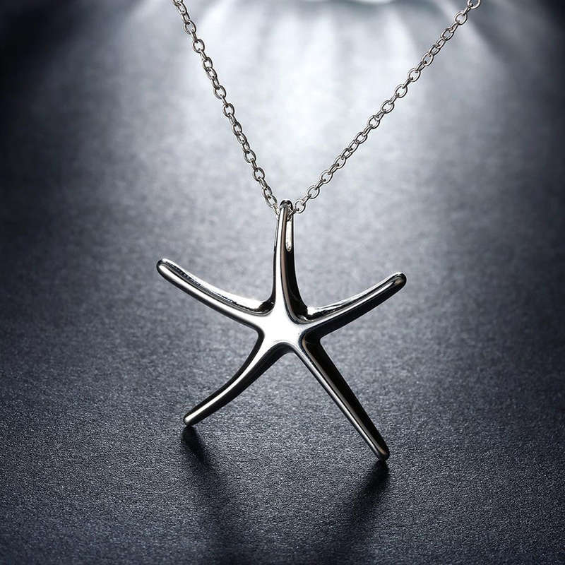 Star Fish design pendant, 925 Sterling Silver Filled. FREE chain included