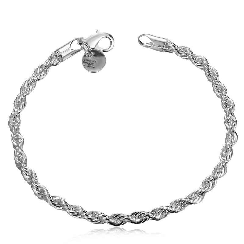925 Sterling Silver filled Twist style bracelet