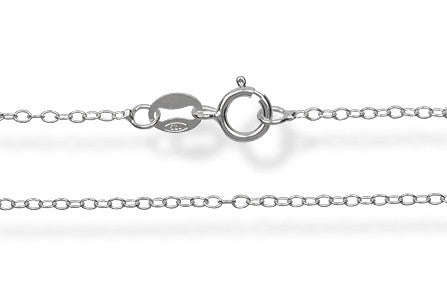 Solid  925 Sterling Silver Cable Oval Chain 50cm