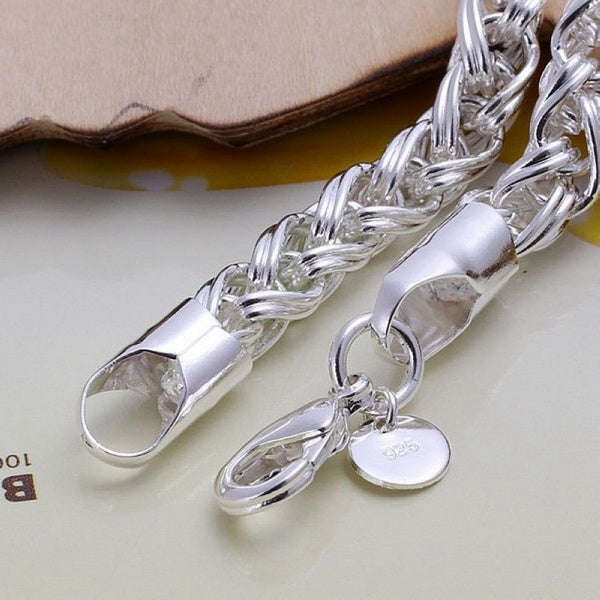 Gorgeous Sterling Silver filled Twist design link braclet