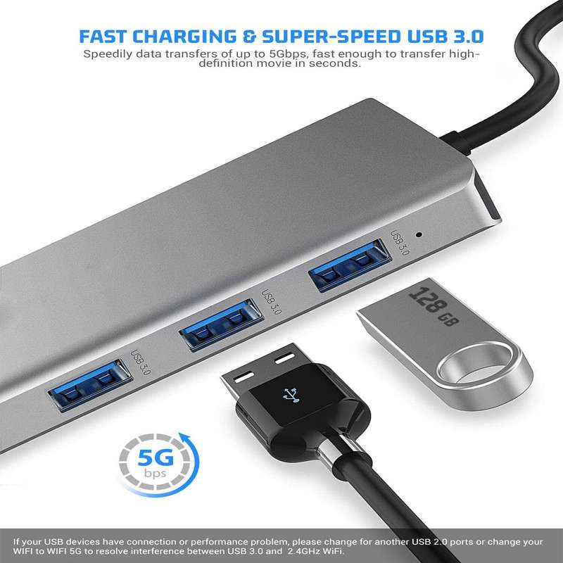 Bakeey 12 In 1 Triple Display USB-C Hub Docking Station Adapter With 2 * USB 3.0 / 2 * USB 2.0 Po...