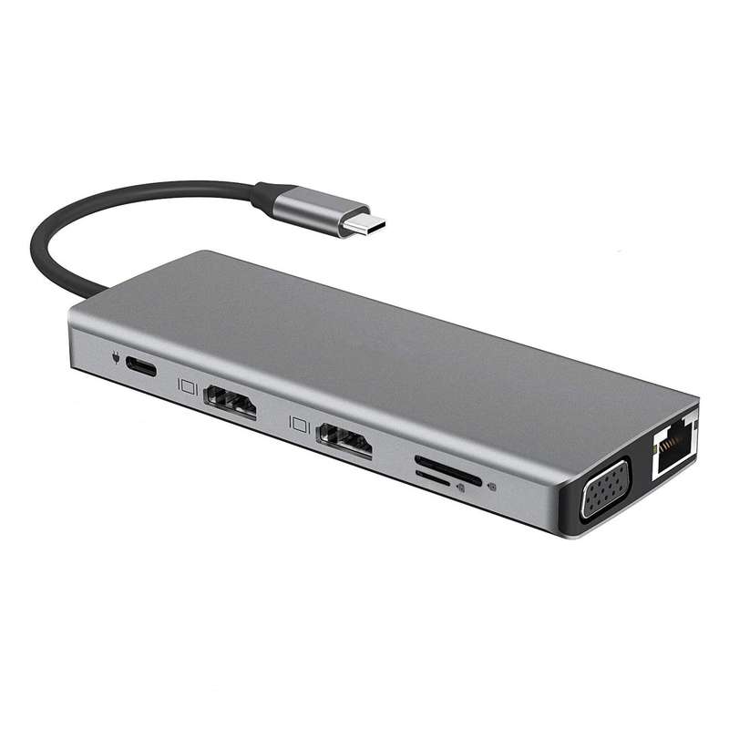 Bakeey 12 In 1 Triple Display USB-C Hub Docking Station Adapter With 2 * USB 3.0 / 2 * USB 2.0 Po...