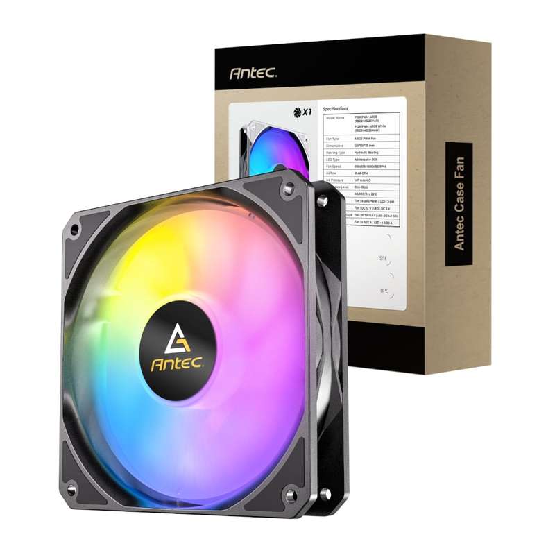 Antec P12 PWM 120mm ARGB Reverse Case Fan  Black