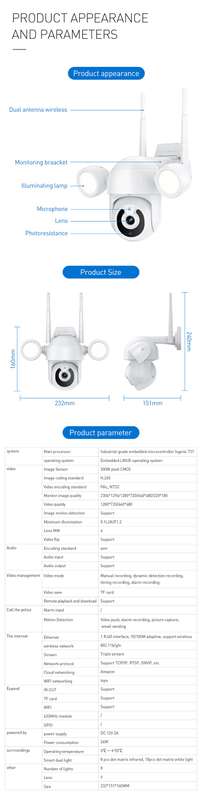 Outdoor IP Camera with Lights