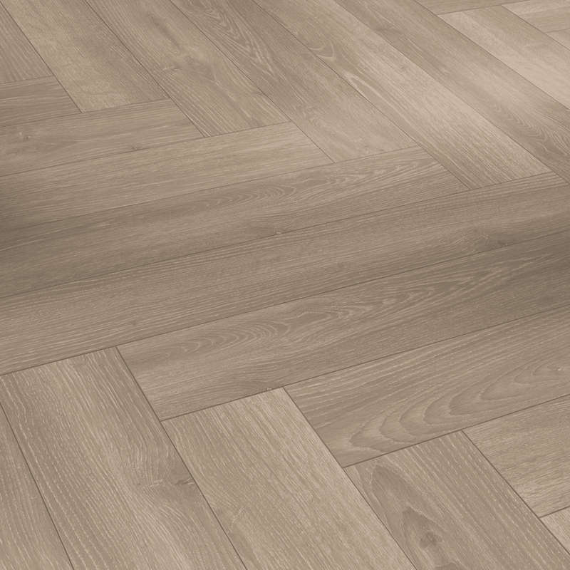 Oak Skyline Pearl-Grey Townhouse Trendtime 3 Herringbone Natural Matt Texture Laminate Flooring P...