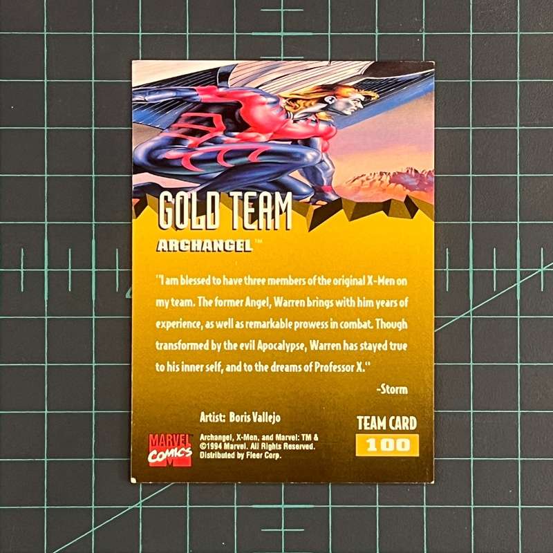 100 Archangel | Vallejo | Gold team | 1995 | Fleer Ultra X-Men | Trading Card