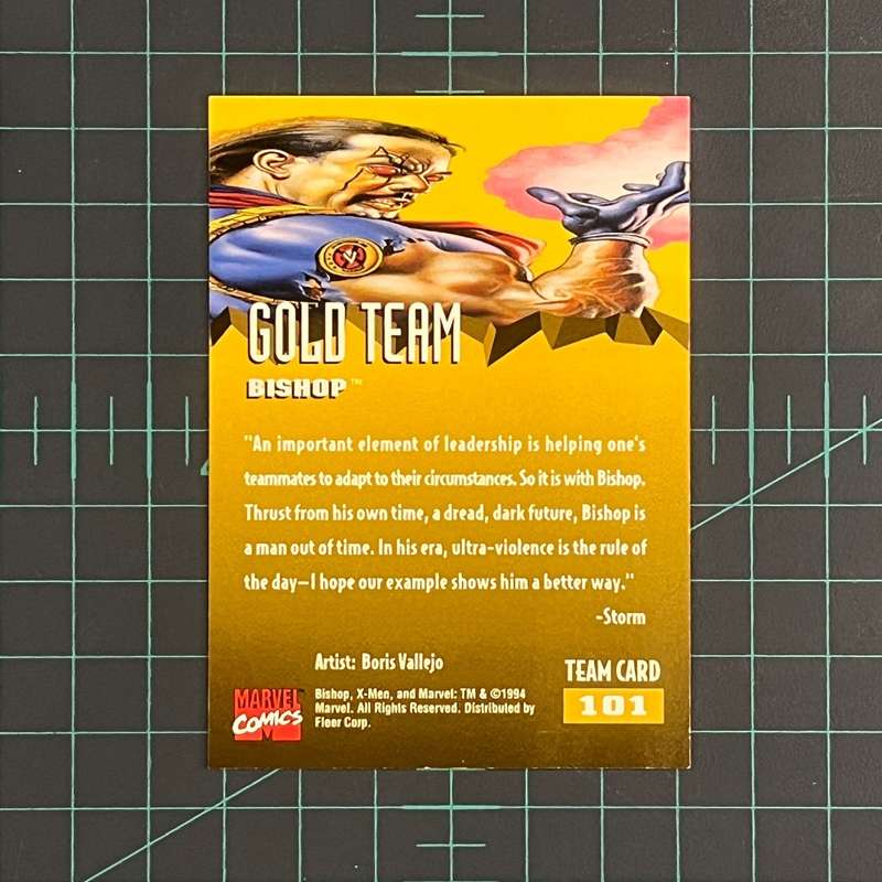 101 Bishop | Vallejo | Gold team | 1995 | Fleer Ultra X-Men | Trading Card