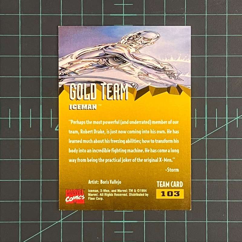 103 Iceman | Vallejo | Gold team | 1995 | Fleer Ultra X-Men | Trading Card