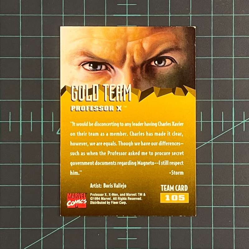 105 Professor X | Vallejo | Gold team | 1995 | Fleer Ultra X-Men | Trading Card