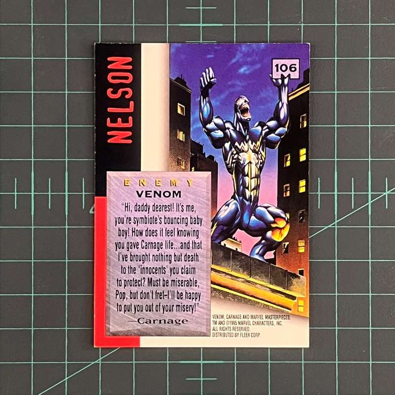 106 Venom | Nelson | 1995 | Marvel Masterpieces | Trading Card