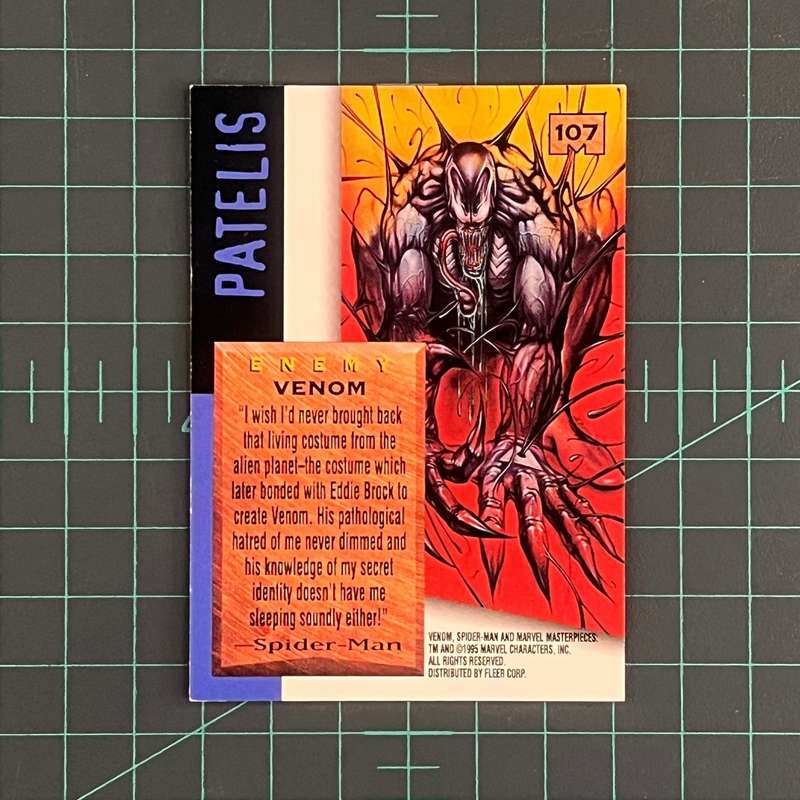 107 Venom | Patelis | 1995 | Marvel Masterpieces | Trading Card
