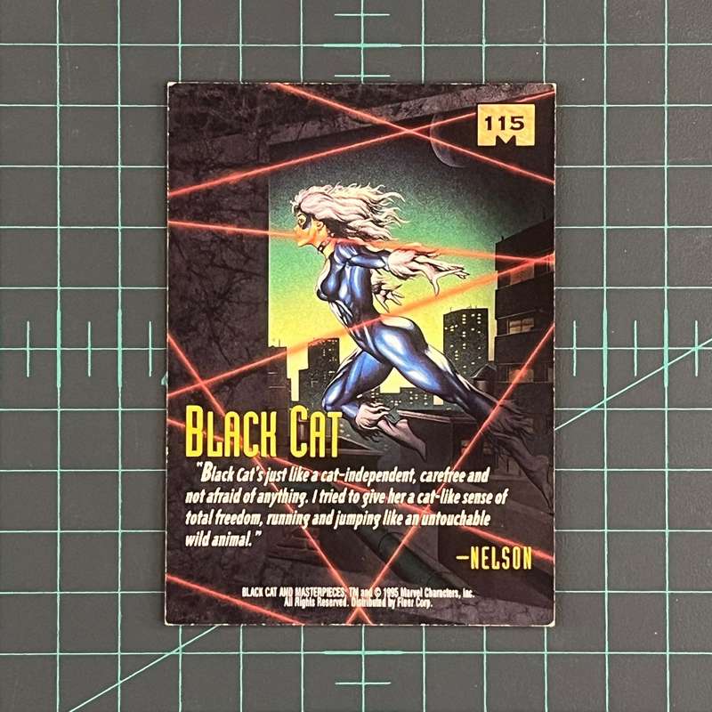 115 Black Cat | Nelson | 1995 | Marvel Masterpieces | Trading Card