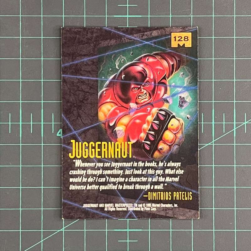 128 Juggernaut | Patelis | 1995 | Marvel Masterpieces | Trading Card