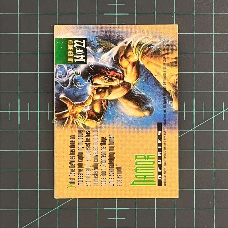 14 Namor | DeVries | Canvas | 1995 | Marvel Masterpieces | Trading Card
