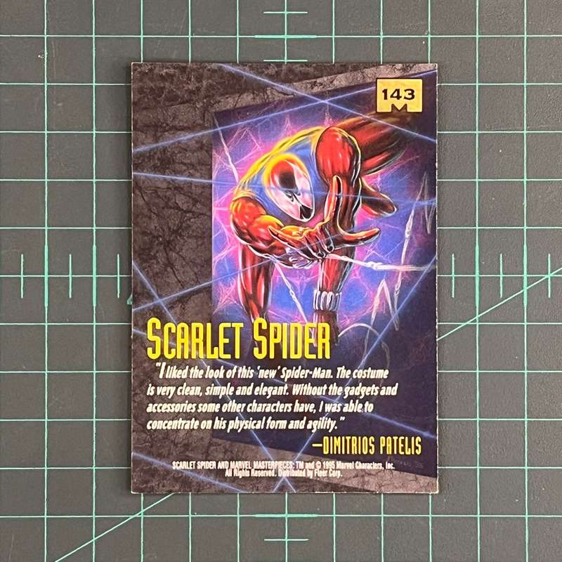 143 Scarlet Spider | Patelis | 1995 | Marvel Masterpieces | Trading Card