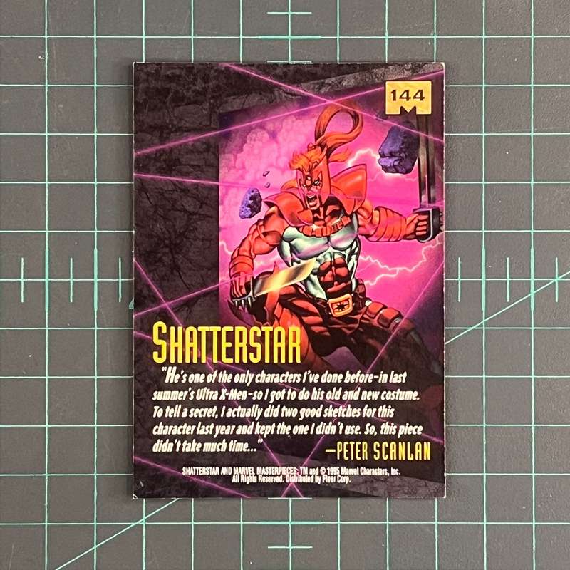144 Shatterstar | Scanlan | 1995 | Marvel Masterpieces | Trading Card