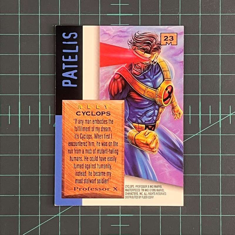 23 Cyclops | Patelis | 1995 | Marvel Masterpieces | Trading Card