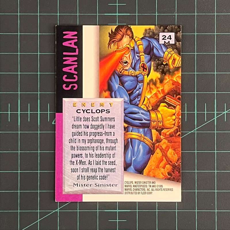 24 Cyclops | Scanlan | 1995 | Marvel Masterpieces | Trading Card