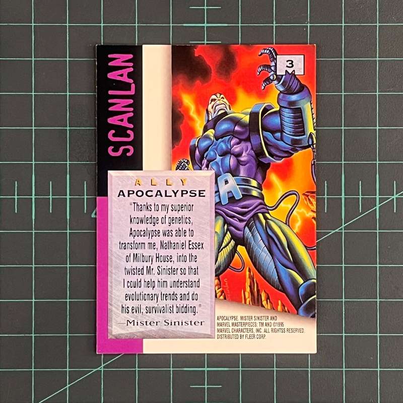 3 Apocalypse | Scanlan | 1995 | Marvel Masterpieces | Trading Card