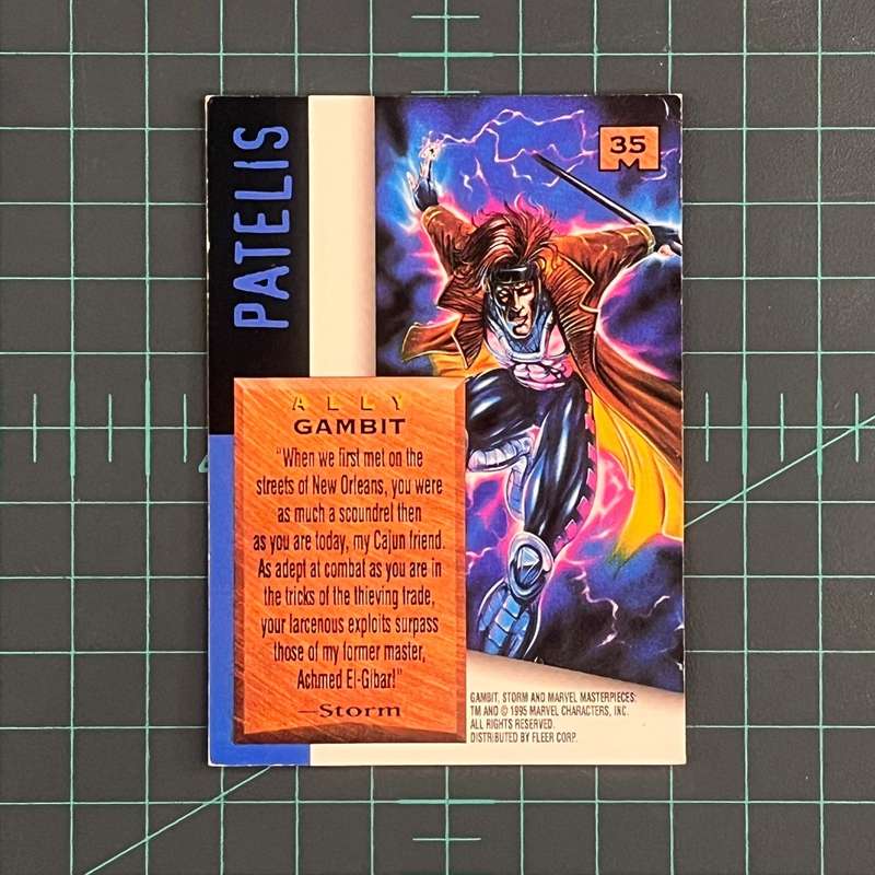35 Gambit | Patelis | 1995 | Marvel Masterpieces | Trading Card