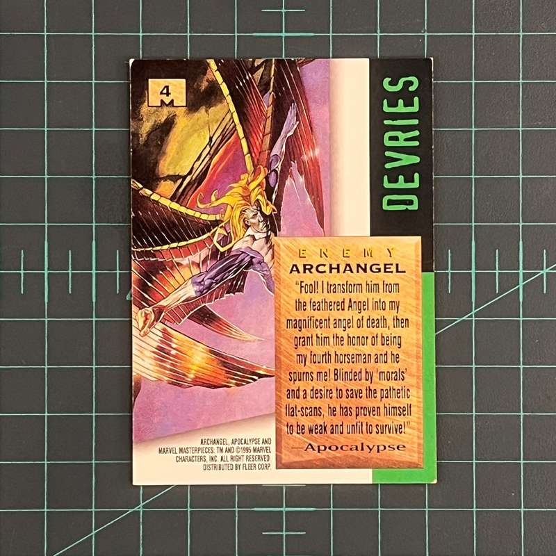 4 Archangel | Devries | 1995 | Marvel Masterpieces | Trading Card