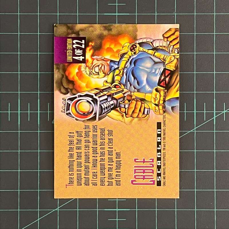 4 Cable | Scanlan | Canvas | 1995 | Marvel Masterpieces | Trading Card