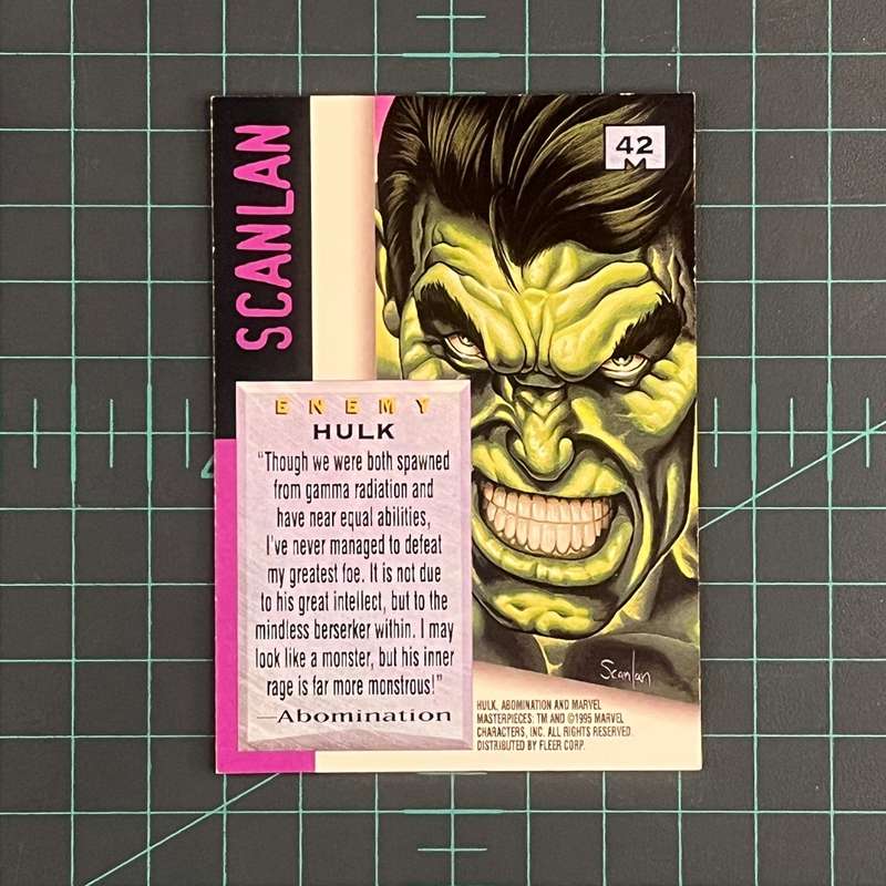 42 Hulk | Scanlan | 1995 | Marvel Masterpieces | Trading Card