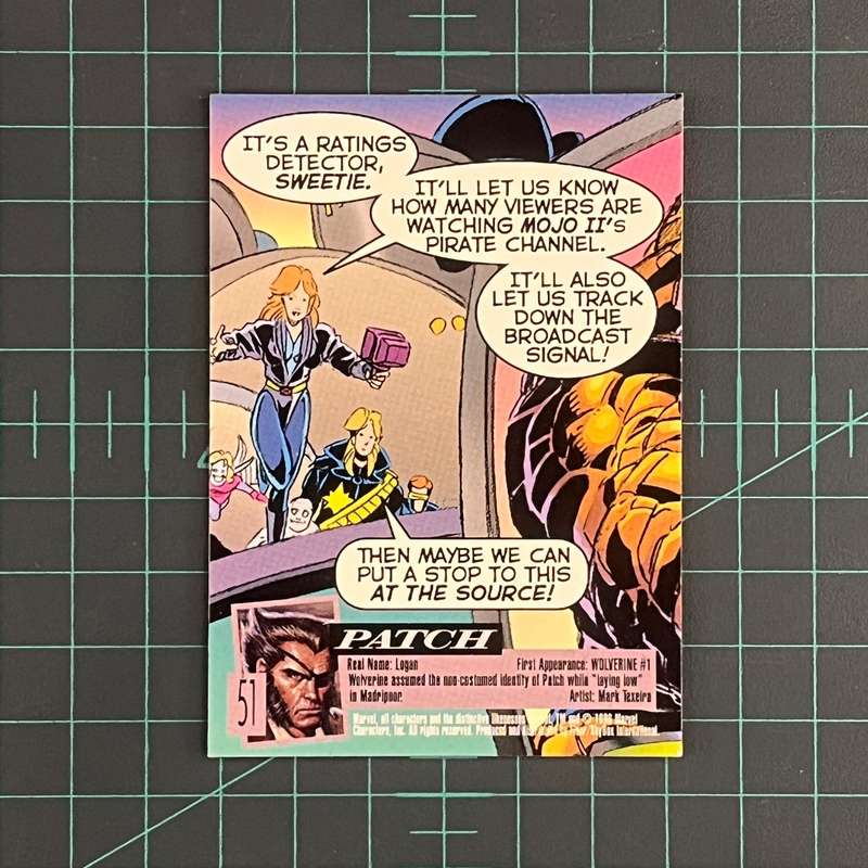 51 Patch | 1996 | X-men Ultra Fleer Wolverine | Trading Card