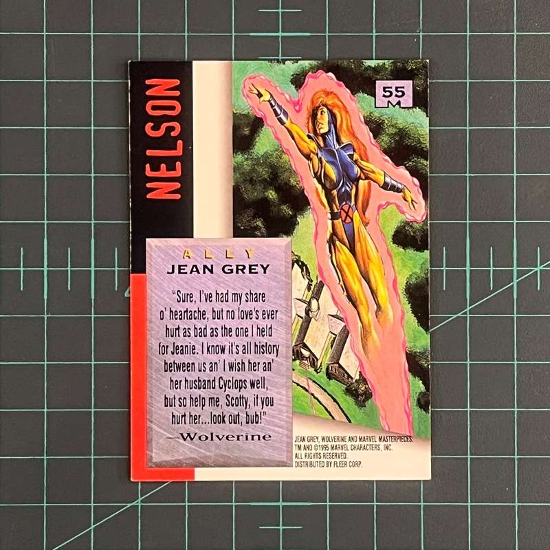 55 Jean Grey | Nelson | 1995 | Marvel Masterpieces | Trading Card