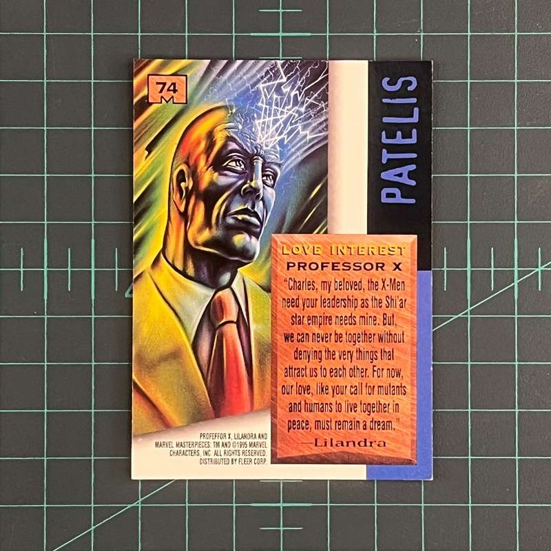 74 Professor X | Patelis | 1995 | Marvel Masterpieces | Trading Card