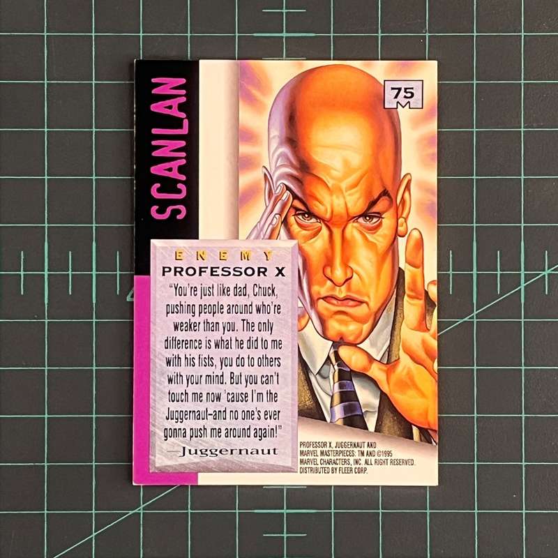 75 Professor X | Scanlan | 1995 | Marvel Masterpieces | Trading Card