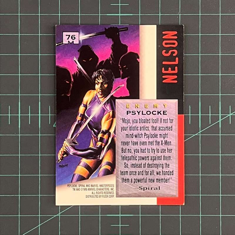 76 Psylocke | Nelson | 1995 | Marvel Masterpieces | Trading Card