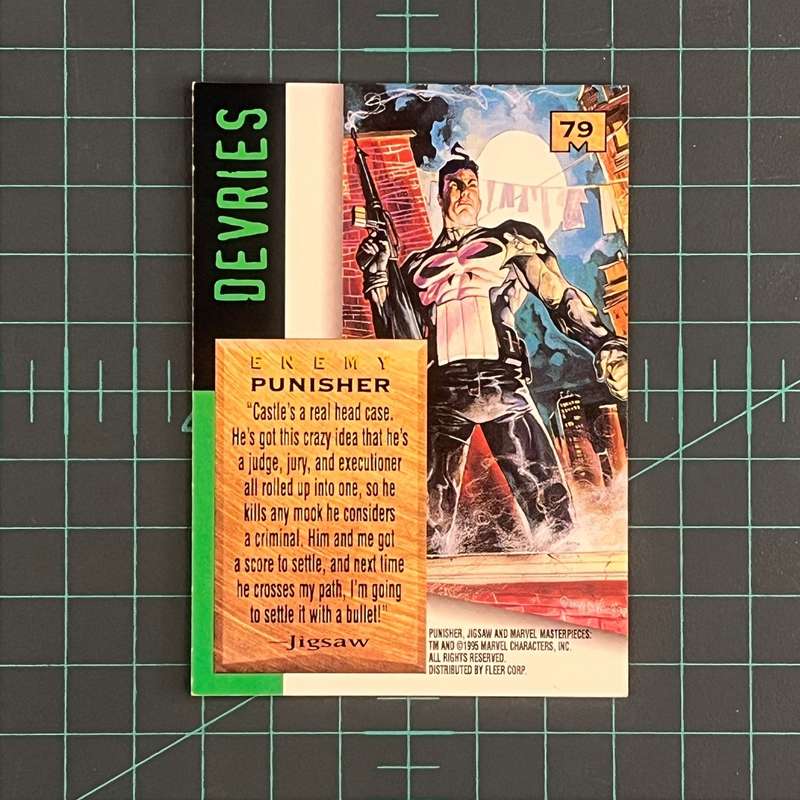 79 Punisher | Devries | 1995 | Marvel Masterpieces | Trading Card