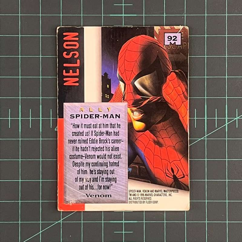 92 Spider-Man | Nelson | E-Motion Signature Series | 1995 | Marvel Masterpieces | Trading Card