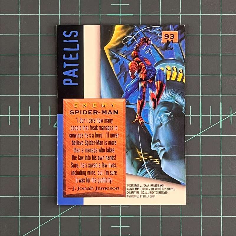 93 Spider-Man | Patelis | E-Motion Signature Series | 1995 | Marvel Masterpieces | Trading Card