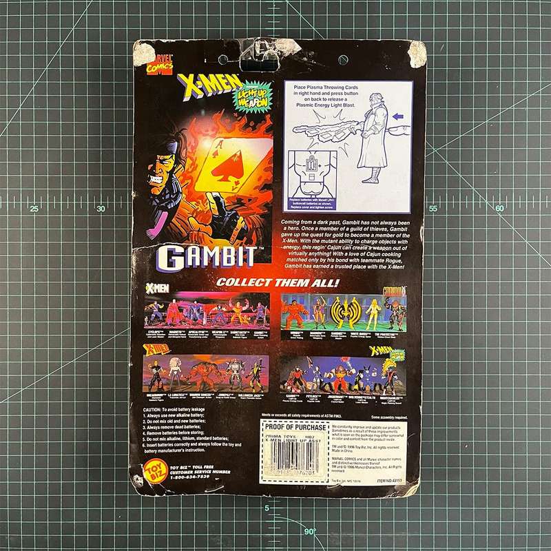 Gambit | X-Men: Classics Light Up Weapon | 1996 | Toy Biz | Figurine | Collectible | Toy | New Se...