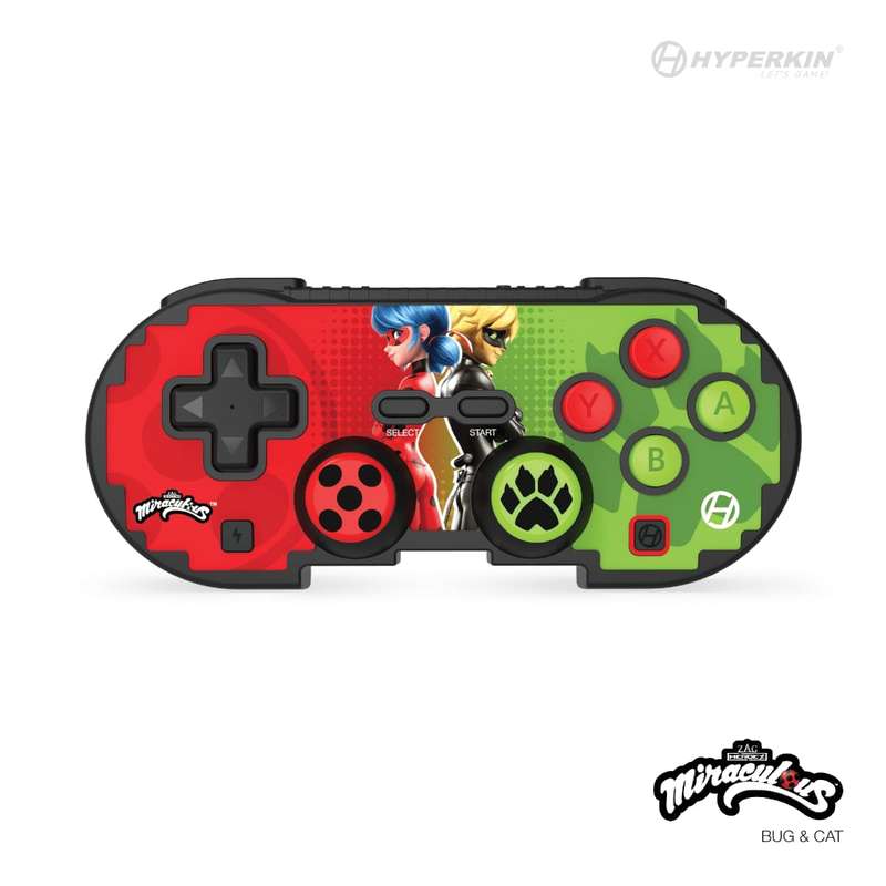 Hyperkin Official Miraculous Pixel Art Bluetooth Switch Controller - Ladybug & Cat