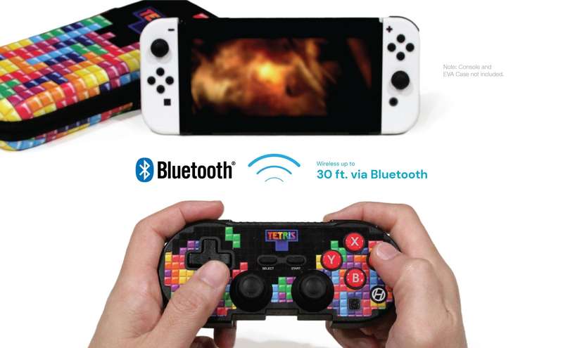 Hyperkin Official Tetris Pixel Art Bluetooth Switch Controller - Tetrimino Stack
