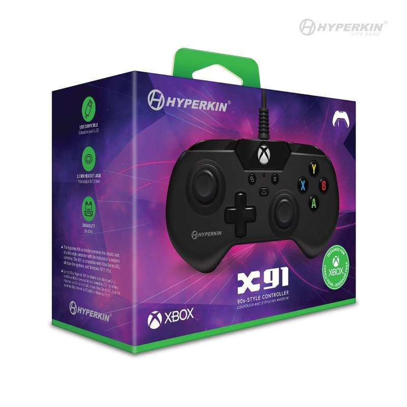 Hyperkin X91 Retro Wired Xbox Controller - Black