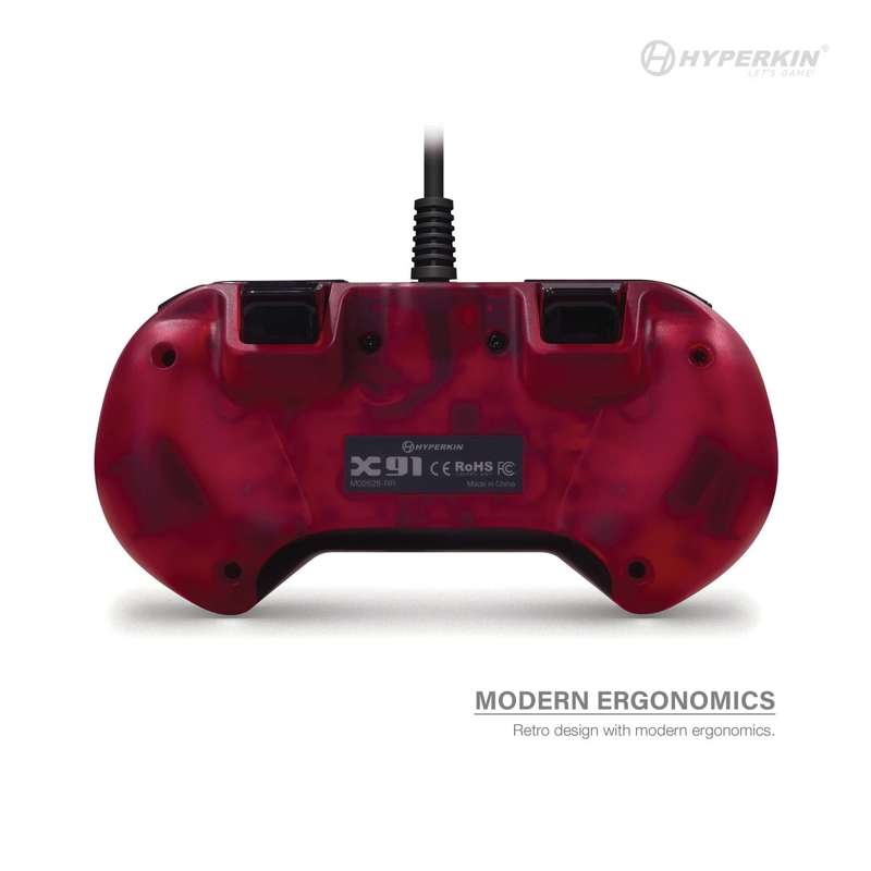 Hyperkin X91 Retro Wired Xbox Controller - Ruby Red