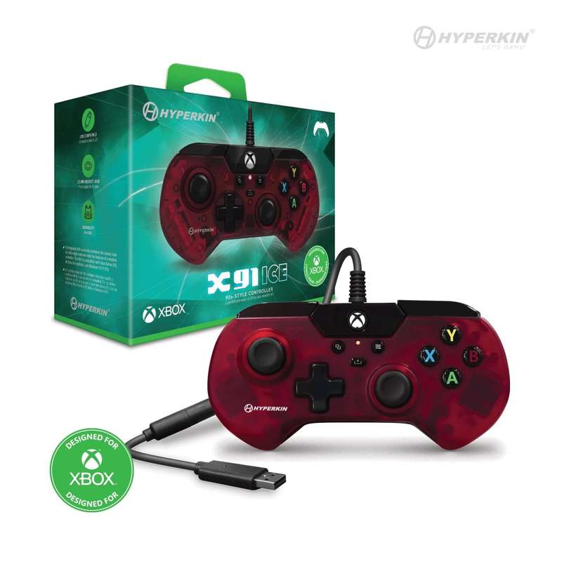 Hyperkin X91 Retro Wired Xbox Controller - Ruby Red