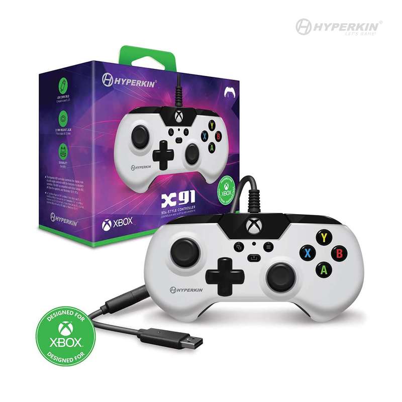 Hyperkin X91 Retro Wired Xbox Controller - White