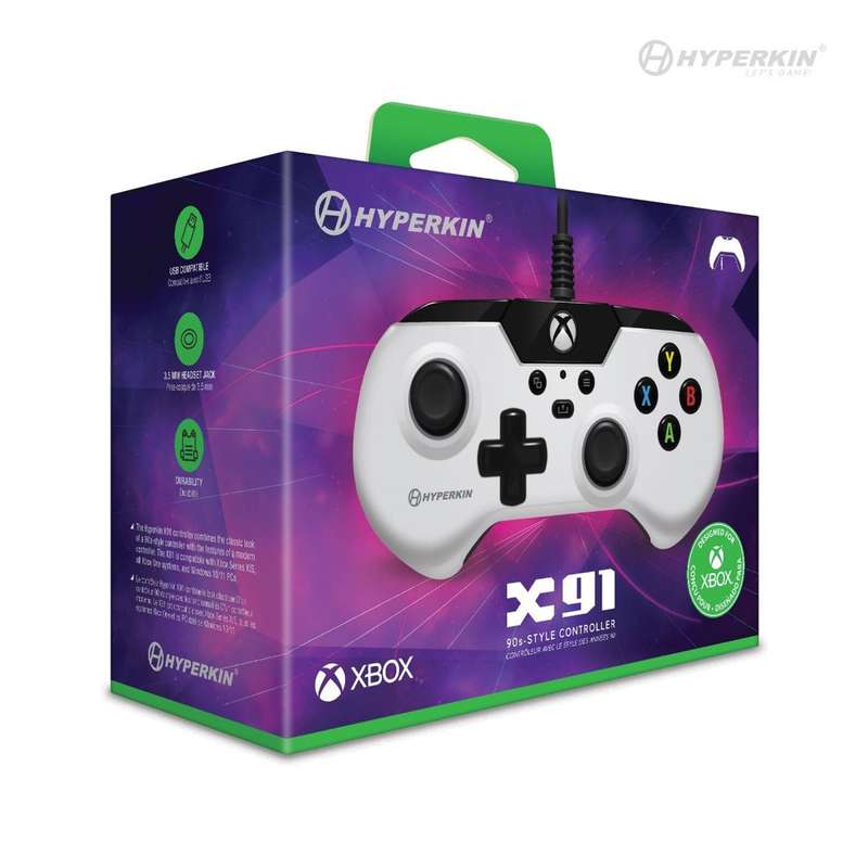 Hyperkin X91 Retro Wired Xbox Controller - White