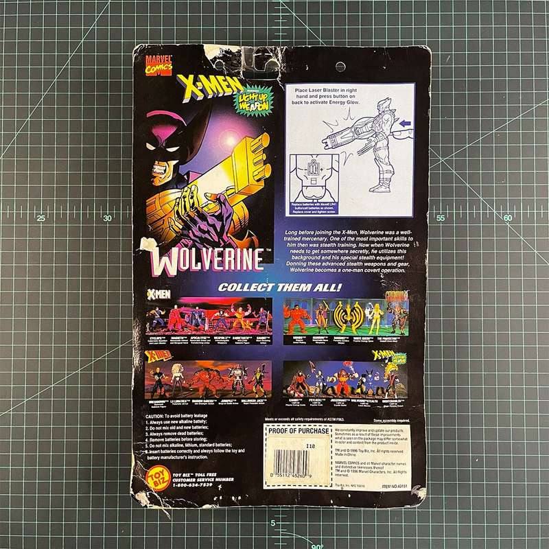 Wolverine | X-Men: Classics Light Up Weapon | 1996 | Toy Biz | Figurine | Collectible | Toy | New...