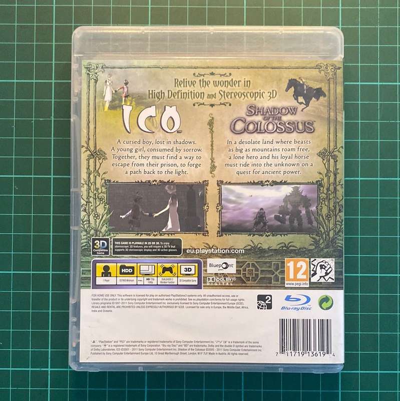 ICO & Shadow of Colossus | Classics HD | Playstation 3 | PS3 | Used Game