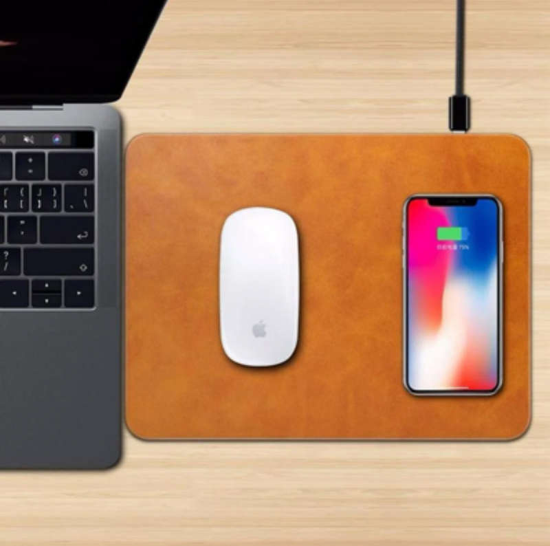 Wireless Charging Mouse Pad Leather Look Alike