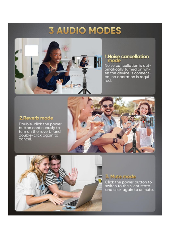 Wireless Dual Lavalier Microphone Type C