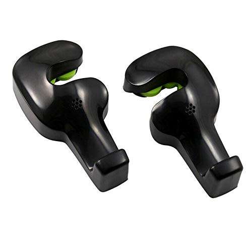 2x Hidden Type Car Headrest Hooks (Black)