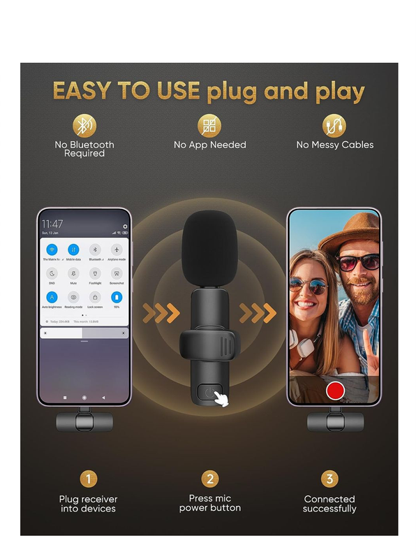 Wireless Dual Lavalier Microphone Type C