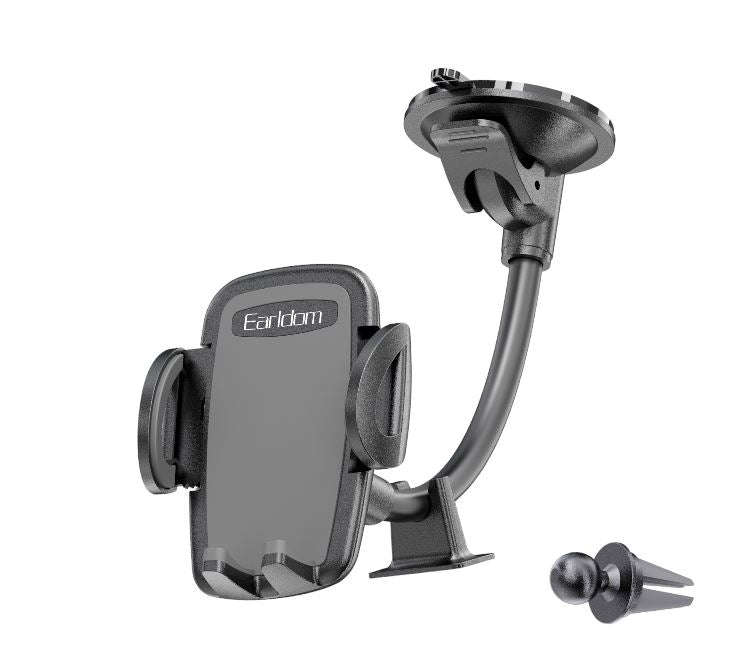 Dual Use Suction Cup With Air Outlet Cellphone Holder- Black